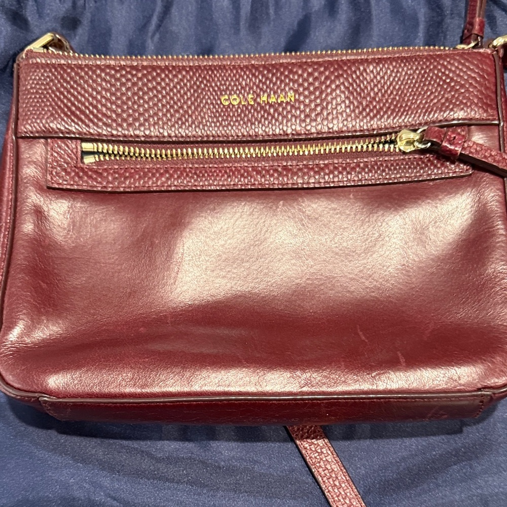 Cole Haan Wine Leather Crossbody Bag